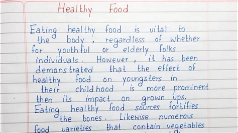 Write A Short Essay On Healthy Food Essay Writing English Youtube