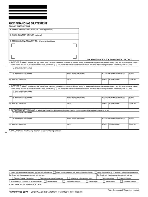 Ucc Filing Ohio Fill Out And Sign Online Dochub