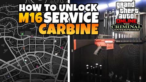 How To Unlock M16 Service Carbine Locations With Map In Gta 5