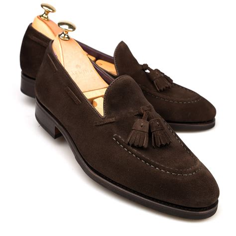 Tassel Loafers In Brown Suede Carmina