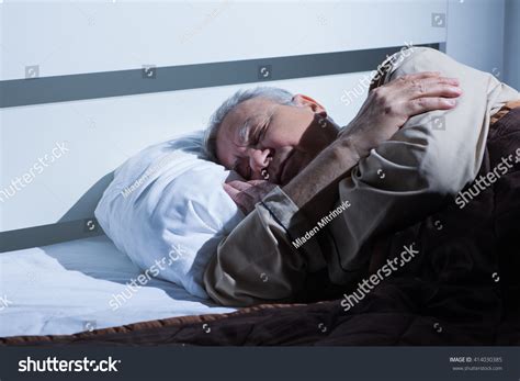 Senior Man Is Sleeping In His Bed Stock Photo 414030385 Shutterstock