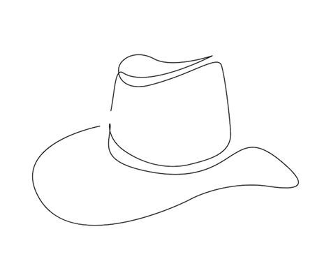 Premium Vector Continuous One Line Drawing Of Cowboy Hat Simple