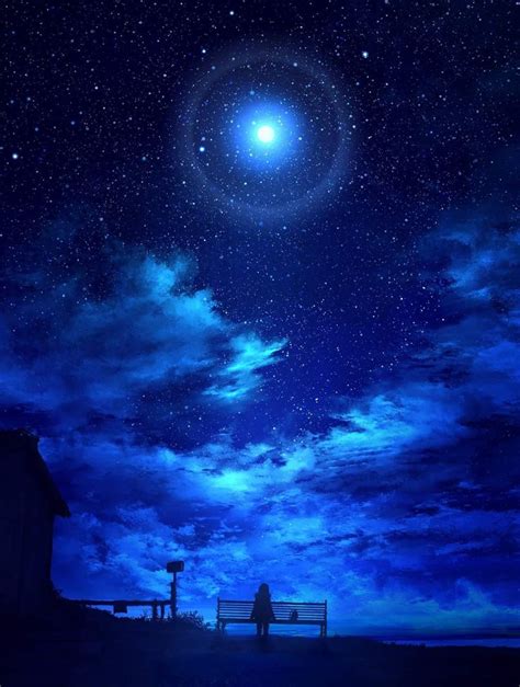 Pin By Yuka On Beautiful Images Night Sky Wallpaper Anime Scenery