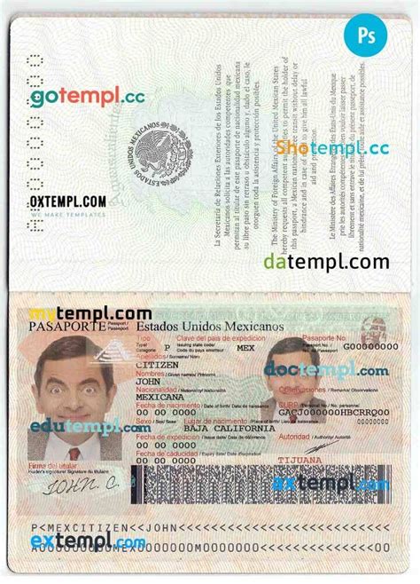 Mexican Passport Example In Psd Format Fully Editable By Intempl