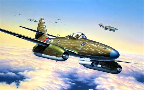 Fonds Decran Avions Dessiné Messerschmitt Me 262a1a Luftwaffe