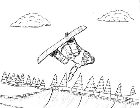 Coloring Pages Of Snowboarding
