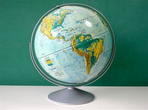 World Globe Large 16 In Diameter Nystrom Sculptural Raised Etsy