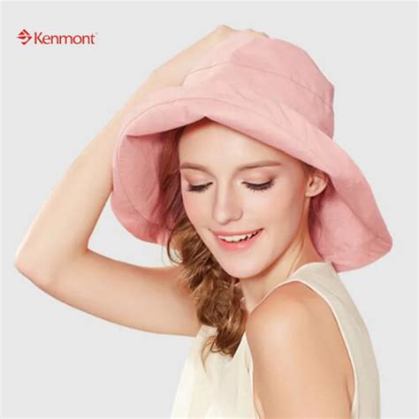 New 2015 Hat Cap Brand Kenmont Bob Bucket Hat Summer Women Cotton Pink Blue Light Color Beach