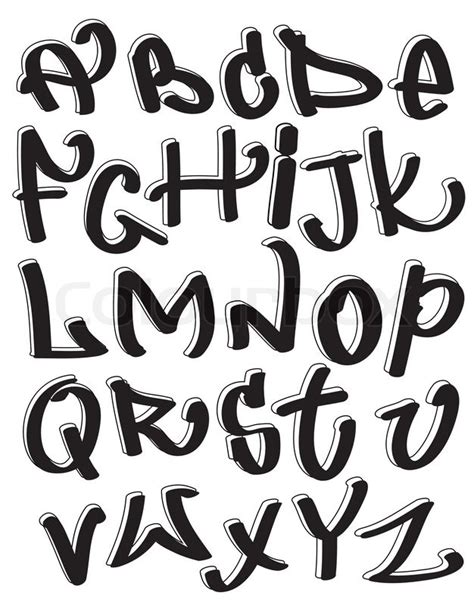 Graffiti Font Alphabet Abc Letters Vector Colourbox