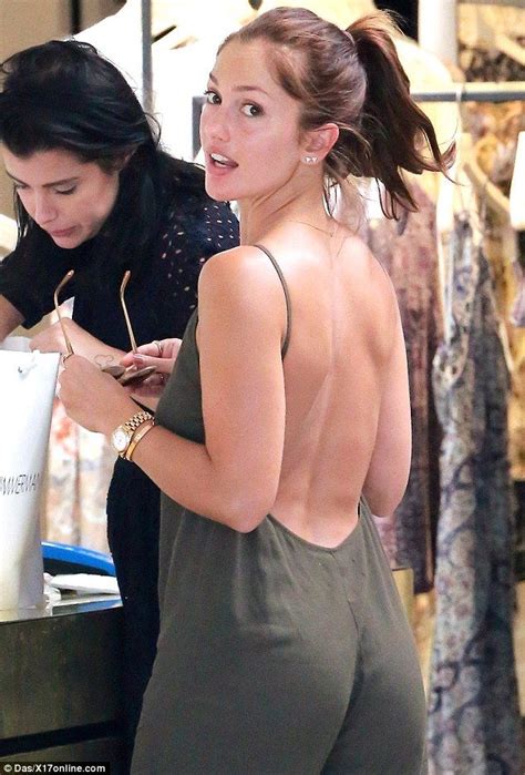 Minka Kelly Shows Some Skin In A Backless Olive Green Jumpsuit As She Hits The Shops Minka
