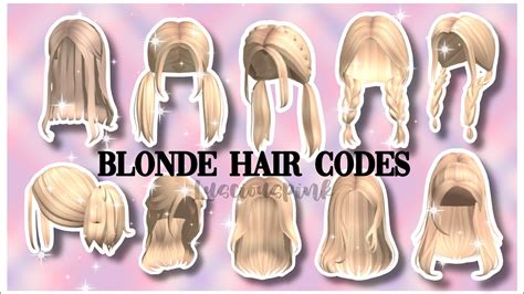 Aesthetic Blonde Hair Codes For Robloxbloxburg Youtube