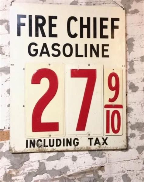 Vintage S Texaco Price Sign Fire Chief Metal Gas Station Etsy In