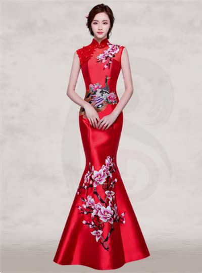 Red Chinese Dresses My Jewelry Shop Dengan Gambar