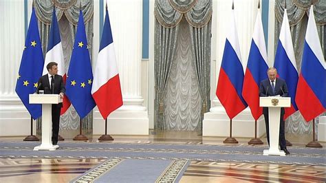 Russian President Putin And French Counterpart Macron Hold Press