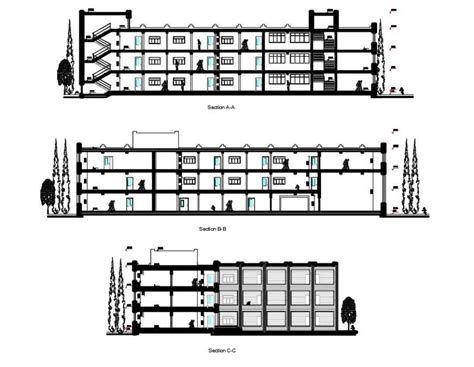 D Cad Sectional Drawings Details Of School Building Dwg File Cadbull