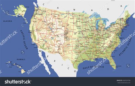 Highly Detailed Map United States Cities Vector Có Sẵn Miễn Phí Bản