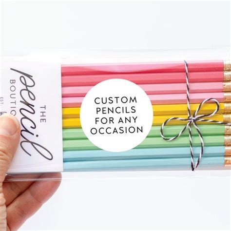 Set Of 10 Rainbow Custom Pencils Pastel Personalized Pencils Etsy