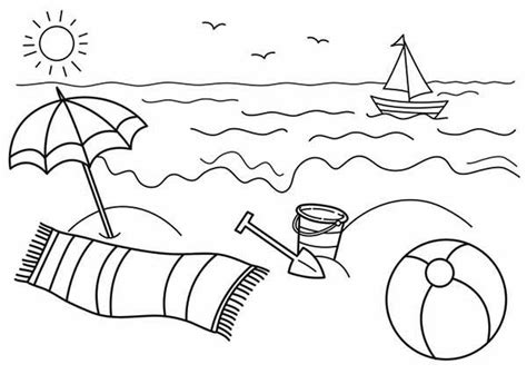 16 Beautiful beach coloring pages - Print Color Craft