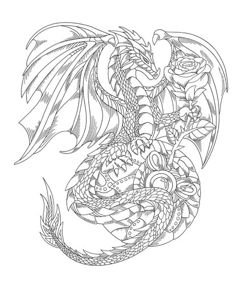Complex Dragon Coloring Pages Coloring Pages