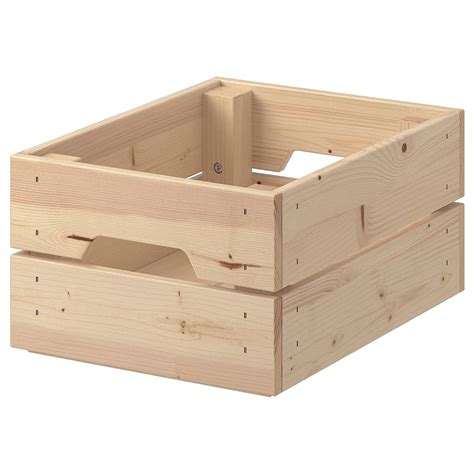 Knagglig Box Pine 23x31x15 Cm Ikea Wooden Storage Boxes Wooden