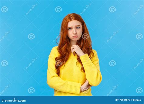 Upset Redhead Girl Showing Empathy Pity For Friend Hearing Sad News
