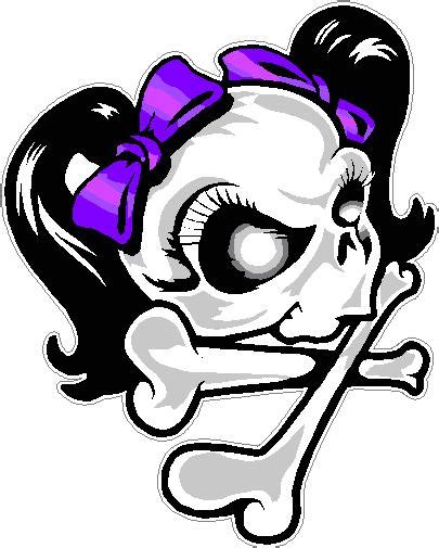 Girl Skull Purple Ribbon Decal Sticker Pro Sport Stickers