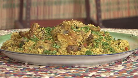 1/2 tin mushroom chicken cubes taken from 2 breast pieces of chicken soya sauce according to taste 1/2 knorr cube garlic/ginger paste salt and pepper. Arabic Food. CU Top Shot Of A Steaming Dish Of Mandi Made With Mutton And Chicken, A Traditional ...