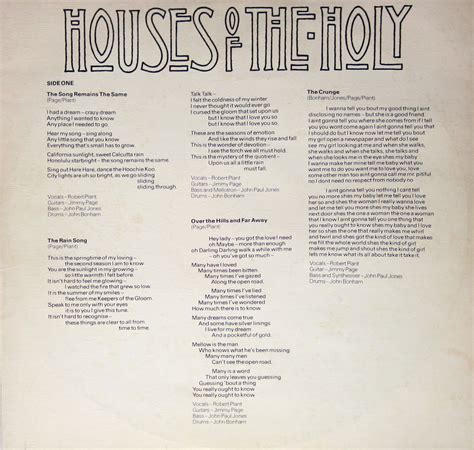 Vintage 1973 Led Zeppelin Houses Of The Holy Album Vinyl LP Record