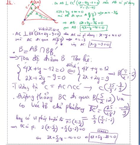 trong mặt phẳng với hệ tọa độ oxy cho tam giác abc có đỉnh a 3 0 và phương trình 2 đường cao