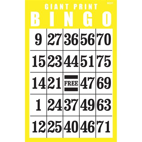 Large Print Bingo Cards Printable Printable Templates