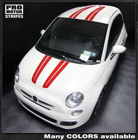 Fiat 500 2007 2015 Hood And Roof Double Stripes Over The Top Fiat 500