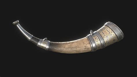 Viking War Horn Decoratedbrown Buy Royalty Free 3d Model By