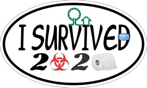 Stickertalk Oval I Survived 2020 Vinyl Sticker 5 Inches X 3 Inches I Survived Survival