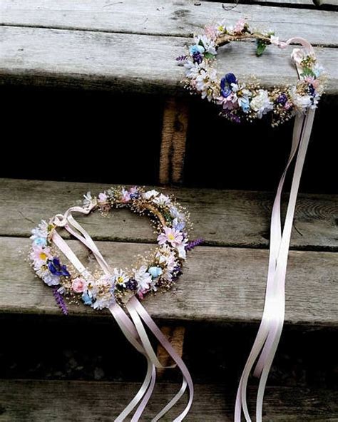 Purple Lavender Dried Flower Crown Bridal Photo Prop Floral Etsy