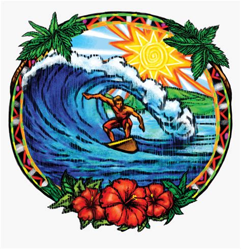 Hawaiian Surfing Tropical Cutout Vinyl Sticker Tiki Tropical Surf