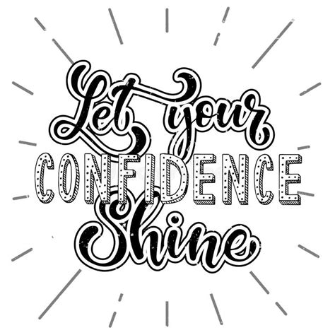 Let Your Confidence Shine Pretty Girl Inspirational Quotes Stock Vector