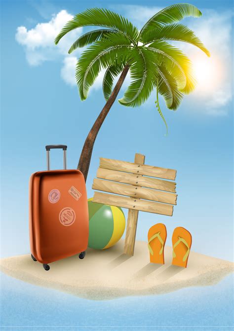 Summer Vacation Beach Background Vector Free Vector Graphic Download
