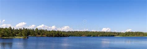 Panorama Of A Forest Lake Stock Image Image Of Outdoor 224004575