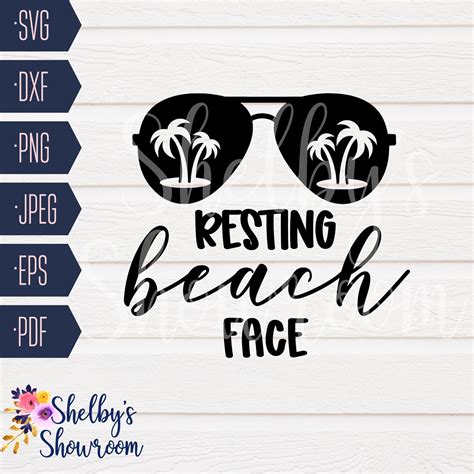 Resting Beach Face SVG Beach SVG Summer Vibes Beach Vibes Etsy