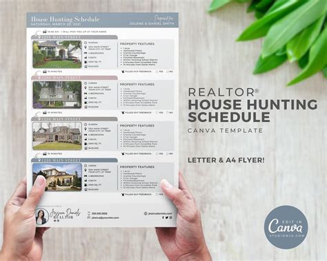 House Hunting Schedule Real Estate Template Home Buyer | Etsy in 2021
