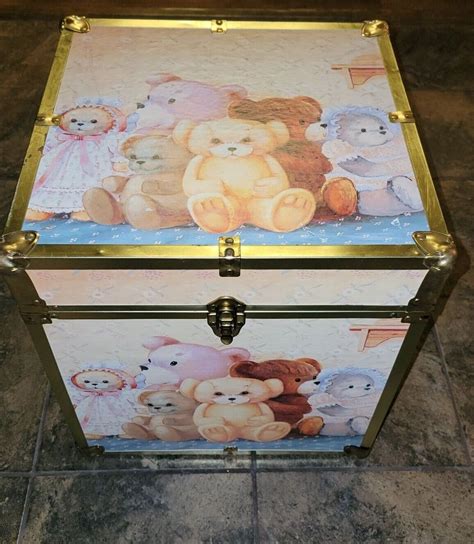 Vintage 80s Toy Box Storage Chest Trunk Ebay