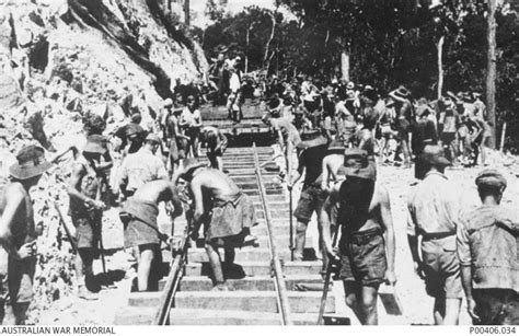 Ronsi Burma C Australian And British Prisoners Of War POWs Laying Track On The Burma
