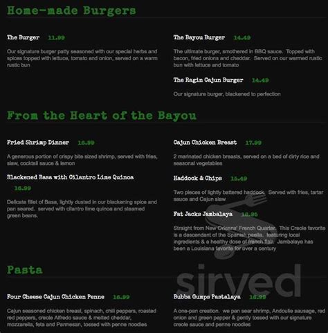 Their regulars enjoy the popcorn shrimp, chicken tenders, signature sides like cole slaw and. The Grand Bayou Cajun Kitchen menu in Paris, Ontario, Canada