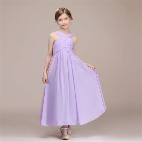 Long Flower Girl Junior Bridesmaid Dress Halter Bdchk171