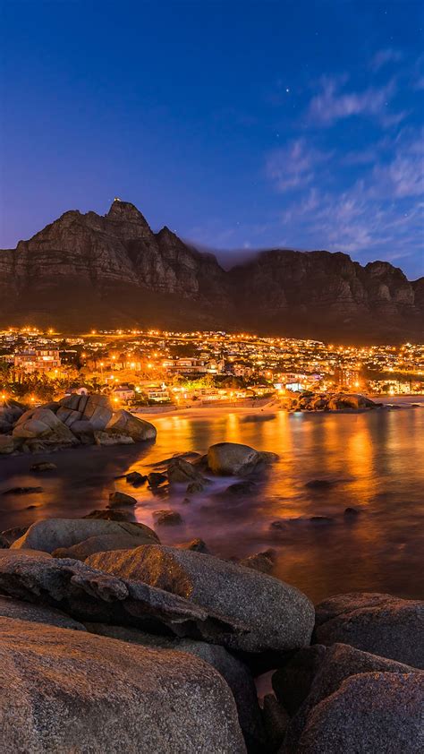View Of Cape Towns Table Mountain Lions Head And Twelve Apostles At