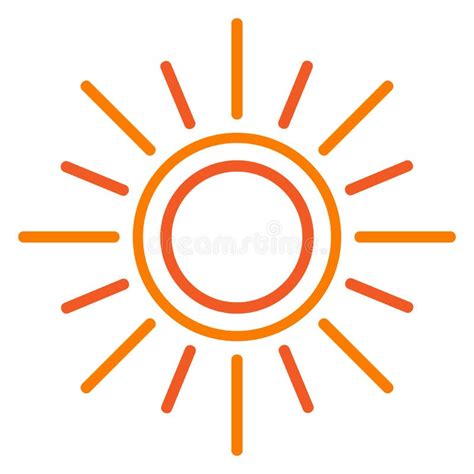 Linha Simples Logotipo Do Sol Da Ilustração Do Vetor Da Arte Ilustração