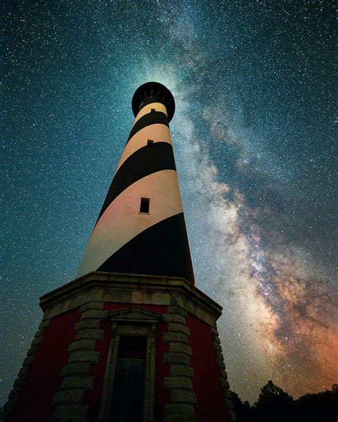 Starry Starry Night Magical Sky Cape Hatteras Lighthouse Autumn