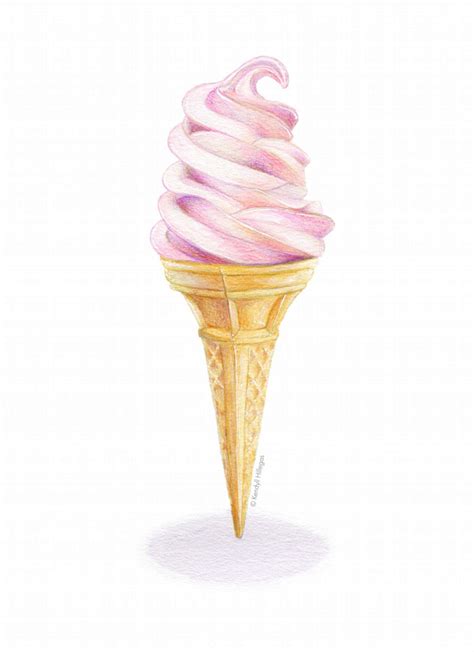 Soft Serve Ice Cream Food Illustration Print Pastel Art Etsy Food Illustrations Food Art