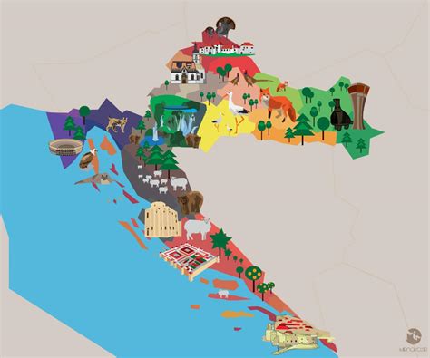 Mapa Turystyczna Chorwacji Atrakcje Turystyczne I Zabytki Chorwacji
