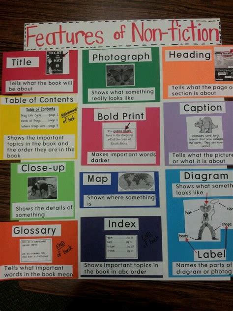 Nonfiction Text Features Anchor Chart For First Grade Text Feature